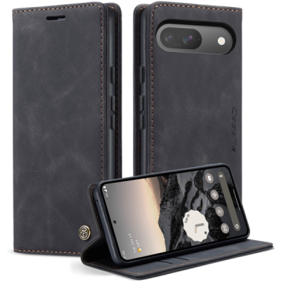 Google Pixel 10 Pro / 10 / 9 Pro / 9 CaseMe Retro tahke nahk kaaned - must | Priedai.lt