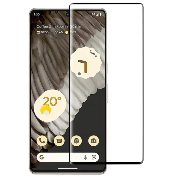 „Premium“ Tempered Glass täielik katvus kaitsev ekraaniklaas 0.2 mm - must (Pixel 7 Pro)