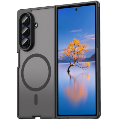 Samsung Galaxy Fold7 "Mofan" MagSafe matt kõva silikoon (TPU) ümbris – must | Priedai.lt