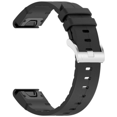 Garmin Fenix 8S / 6S / 5S / 6S Pro / 5S Plus kõva silikoonist (TPU) must käevõru | Priedai.lt