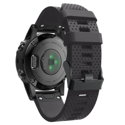 Wave nutikell Garmin Fenix 5S Plus kõvast silikoonist (TPU) must käevõru | Priedai.lt