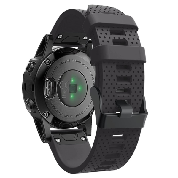 „Wave“ nutikella kõvast silikoonist (TPU) käevõru - must (Garmin Fenix 5S Plus)