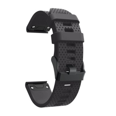 Wave nutikell Garmin Fenix 5S Plus kõvast silikoonist (TPU) must käevõru | Priedai.lt