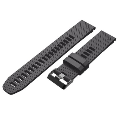 Wave nutikell Garmin Fenix 5S Plus kõvast silikoonist (TPU) must käevõru | Priedai.lt