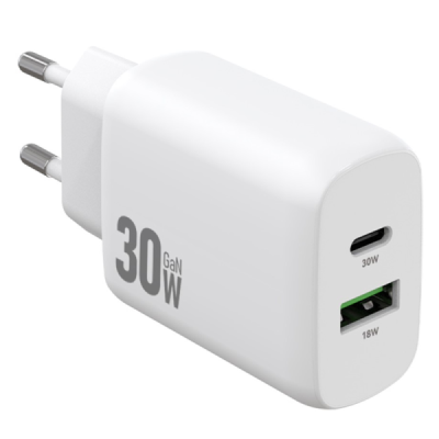"AMORUS" Fast Charging Duo seinalaadija (30 W) – valge | Priedai.lt