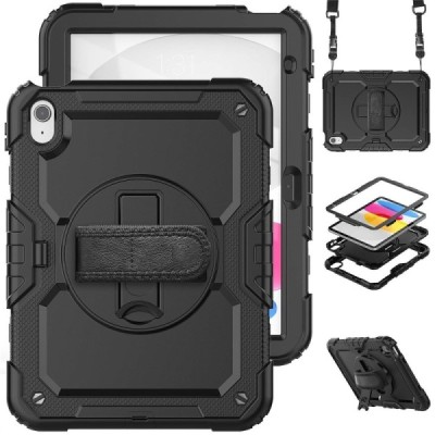 "Carryise" Apple iPad 11 2025, iPad 10.9 2022 Tugevdatud turvalisus (360°) ümbris - must | Priedai.lt