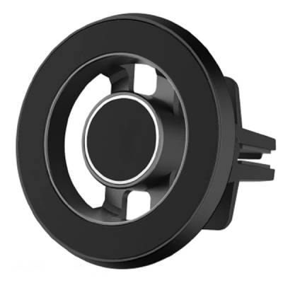 "R-JUST" magnetiga Magsafe kinnitusega (360°) must autotelefoni hoidik (ventilatsiooniavade jaoks) / Priedai.lt