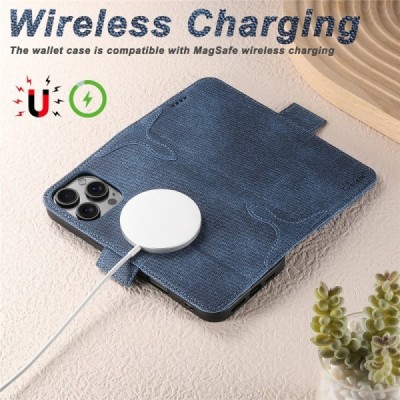 Apple iPhone 16 Pro „SUTENI“ MagSafe Retro tahke nahk kaaned - Sinine | Priedai.lt