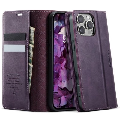 Apple iPhone 16 Pro Max CaseMe Retro Skin tahke nahk kaaned - lilla | Priedai.lt