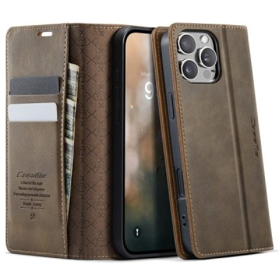 Apple iPhone 16 Pro Max CaseMe Retro Skin tahke nahk kaaned - pruun | Priedai.lt
