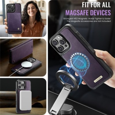 Apple iPhone 16 Pro Max „CaseMe“ MagSafe Leather 2-ühes klapiga ümbris - lilla | Priedai.lt