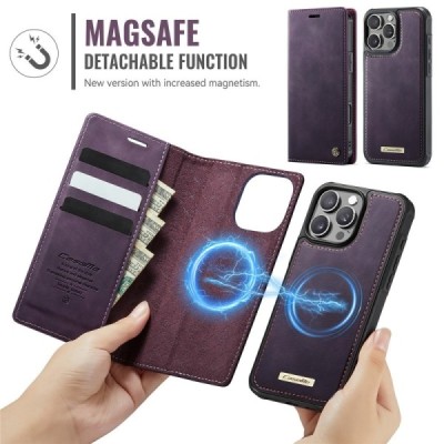 Apple iPhone 16 Pro Max „CaseMe“ MagSafe Leather 2-ühes klapiga ümbris - lilla | Priedai.lt