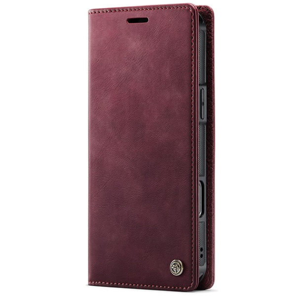 „CaseMe“ MagSafe Leather 2-ühes klapiga ümbris - burgundia (iPhone 16 Pro Max)