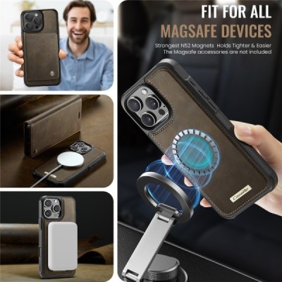 Apple iPhone 16 Pro Max „CaseMe“ MagSafe Leather 2-ühes klapiga ümbris - pruun | Priedai.lt