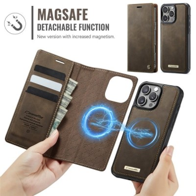 Apple iPhone 16 Pro Max „CaseMe“ MagSafe Leather 2-ühes klapiga ümbris - pruun | Priedai.lt