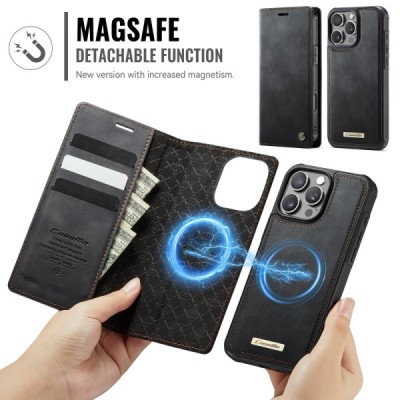 Apple iPhone 16 Pro „CaseMe“ MagSafe Leather 2-ühes klapiga ümbris - must | Priedai.lt