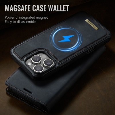Apple iPhone 16 Pro „CaseMe“ MagSafe Leather 2-ühes klapiga ümbris - must | Priedai.lt