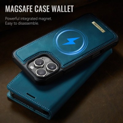 Apple iPhone 16 Pro „CaseMe“ MagSafe Leather 2-ühes klapiga ümbris - roheline | Priedai.lt