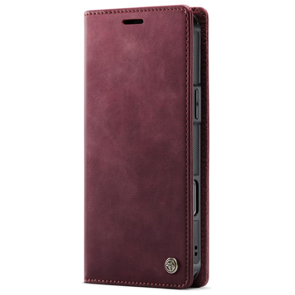 „CaseMe“ MagSafe Leather 2-ühes klapiga ümbris - burgundia (iPhone 16 Pro)