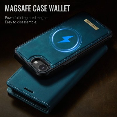 „CaseMe“ MagSafe Leather 2-ühes klapiga ümbris - roheline (iPhone 17e / 16e)