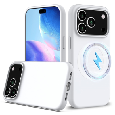 Apple iPhone 17 Pro Max "Shell" MagSafe kõvast silikoonist TPU valge ümbris - kaaned | Priedai.lt