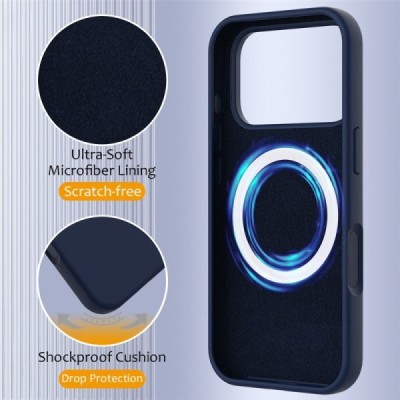 Apple iPhone 17 Pro Max "Shell" MagSafe kõvast silikoonist TPU tumesinine ümbris - kaaned | Priedai.lt