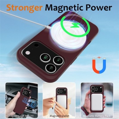 Apple iPhone 17 Pro Max "Shell" MagSafe kõvast silikoonist TPU burgundia ümbris - kaaned | Priedai.lt