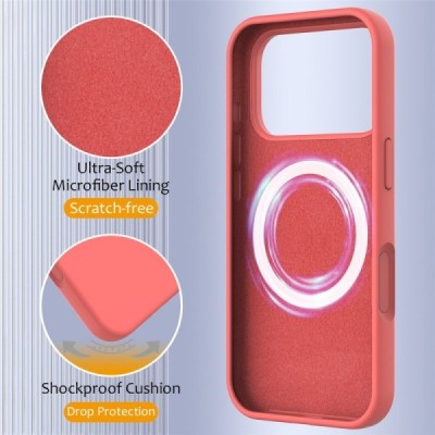 Apple iPhone 17 Pro "Shell" MagSafe kõvast silikoonist TPU roosa ümbris - kaaned | Priedai.lt