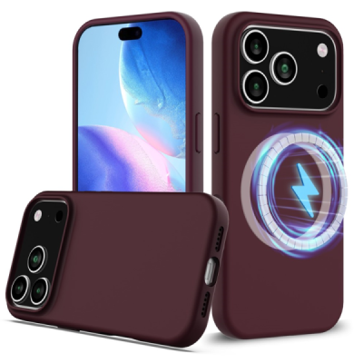 Apple iPhone 17 Pro "Shell" MagSafe kõvast silikoonist TPU burgundia ümbris - kaaned | Priedai.lt