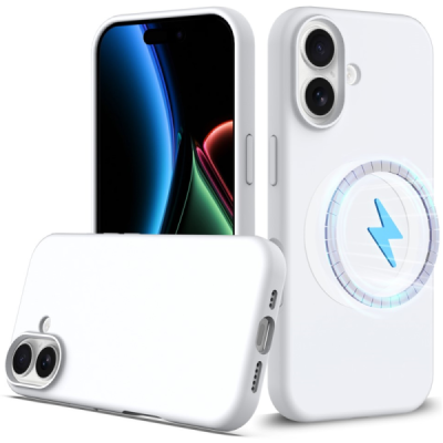 Apple iPhone 17 "Shell" MagSafe kõvast silikoonist TPU valge ümbris - kaaned | Priedai.lt