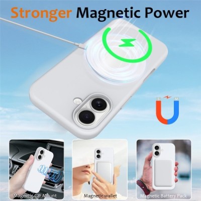 Apple iPhone 17 "Shell" MagSafe kõvast silikoonist TPU valge ümbris - kaaned | Priedai.lt