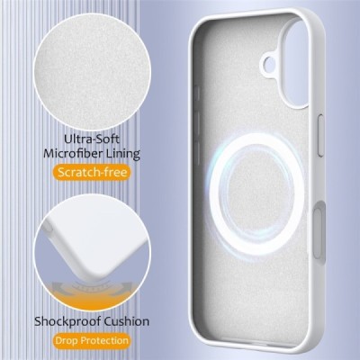 Apple iPhone 17 "Shell" MagSafe kõvast silikoonist TPU valge ümbris - kaaned | Priedai.lt