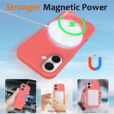 Apple iPhone 17 "Shell" MagSafe kõvast silikoonist TPU roosa ümbris - kaaned | Priedai.lt
