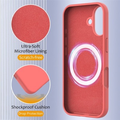 Apple iPhone 17 "Shell" MagSafe kõvast silikoonist TPU roosa ümbris - kaaned | Priedai.lt