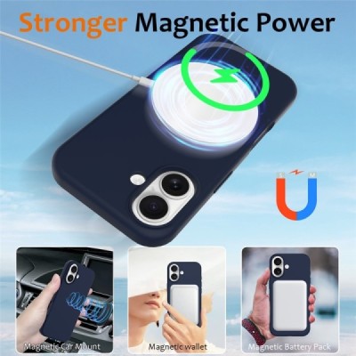 Apple iPhone 17 "Shell" MagSafe kõvast silikoonist TPU tumesinine ümbris - kaaned | Priedai.lt