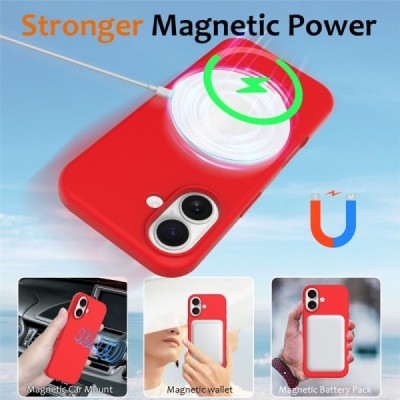 Apple iPhone 17 "Shell" MagSafe kõvast silikoonist TPU roosa punane - kaaned | Priedai.lt