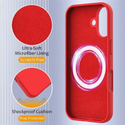 Apple iPhone 17 "Shell" MagSafe kõvast silikoonist TPU roosa punane - kaaned | Priedai.lt