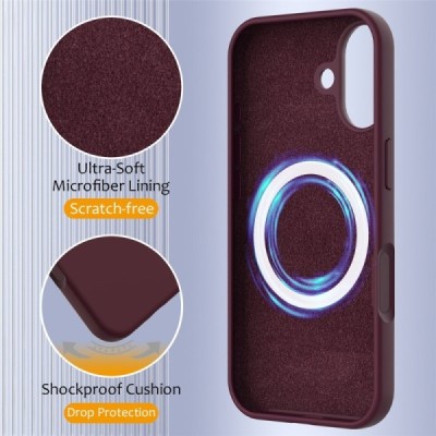 Apple iPhone 17 "Shell" MagSafe kõvast silikoonist TPU burgundia ümbris - kaaned | Priedai.lt