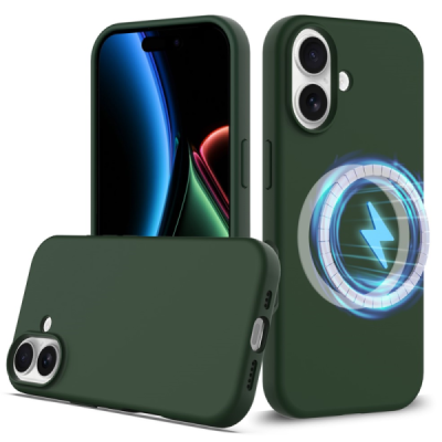 Apple iPhone 17 "Shell" MagSafe kõvast silikoonist TPU tumeroheline ümbris - kaaned | Priedai.lt