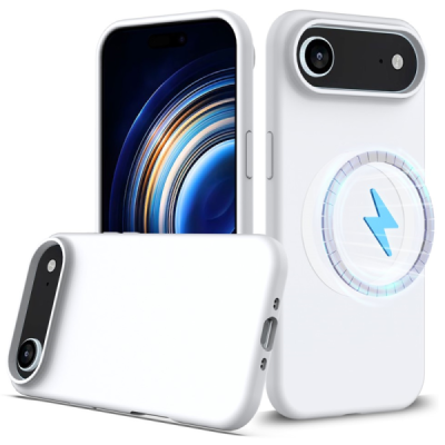 Apple iPhone Air "Shell" MagSafe kõvast silikoonist TPU valge ümbris - kaaned | Priedai.lt