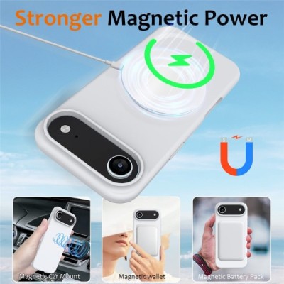 Apple iPhone Air "Shell" MagSafe kõvast silikoonist TPU valge ümbris - kaaned | Priedai.lt
