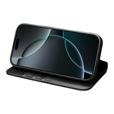 Apple iPhone 17 "QIALINO" klapitav must nahast kaaned | Priedai.lt