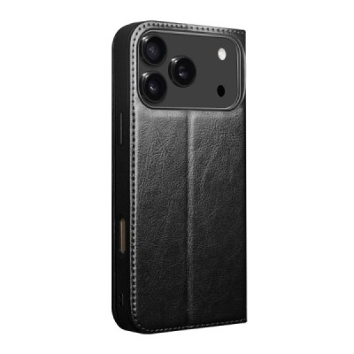 Apple iPhone 17 Pro Max "QIALINO" klapitav must nahast kaaned | Priedai.lt