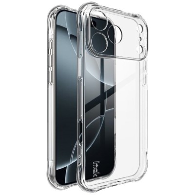Apple iPhone 17 Pro Max "Imak" tugevdatud kaitse kõva silikoon TPU airbag läbipaistev ümbris - tagakülg | Priedai.lt