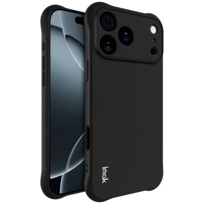 Apple iPhone 17 Pro Max "Imak" tugevdatud Airbag kaitse kõva silikoon matt TPU must ümbris - tagakülg | Priedai.lt