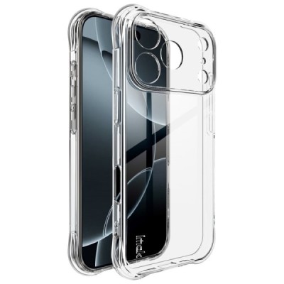 Apple iPhone 17 Pro "Imak" tugevdatud kaitse kõva silikoon TPU airbag läbipaistev ümbris - tagakülg | Priedai.lt