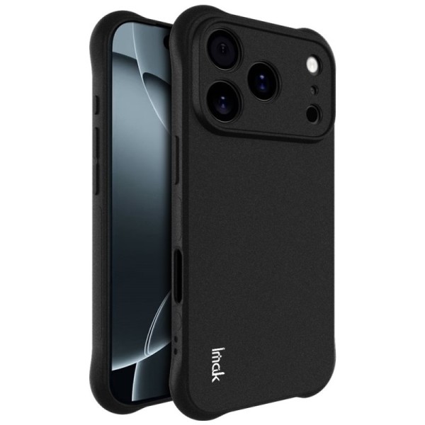 "Imak" tugevdatud turvalisus Airbag kõva silikoon matt (TPU) ümbris - must (iPhone 17 Pro)