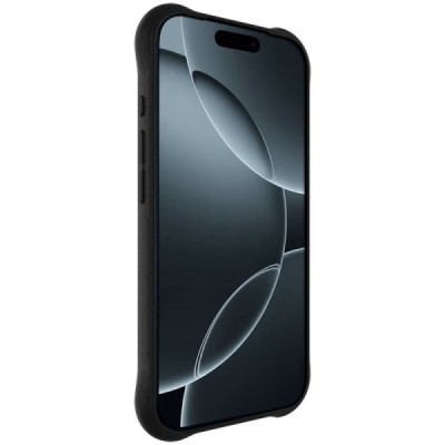 Apple iPhone 17 Pro "Imak" tugevdatud Airbag kaitse kõva silikoon matt TPU must ümbris - tagakülg | Priedai.lt