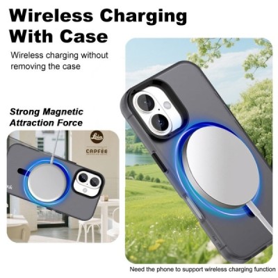 Apple iPhone 17 "IMAK" Candy MagSafe matt kõva silikoon (TPU) ümbris – must | Priedai.lt