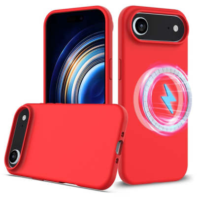 Apple iPhone Air "Shell" MagSafe kõvast silikoonist TPU roosa punane - kaaned | Priedai.lt
